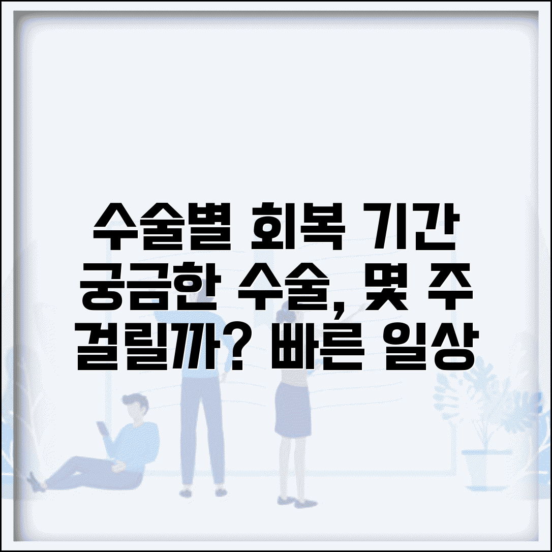 수술 회복 기간 수술별 몇 주 | 수술 후 회복과 일상 복귀 시기
