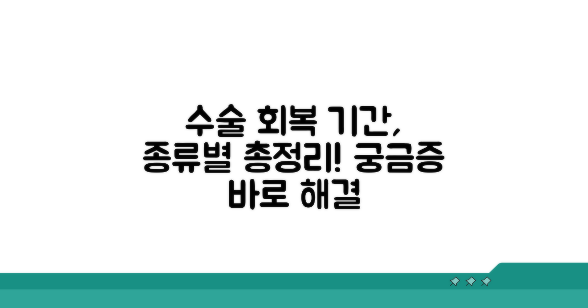 수술별 회복 기간은?