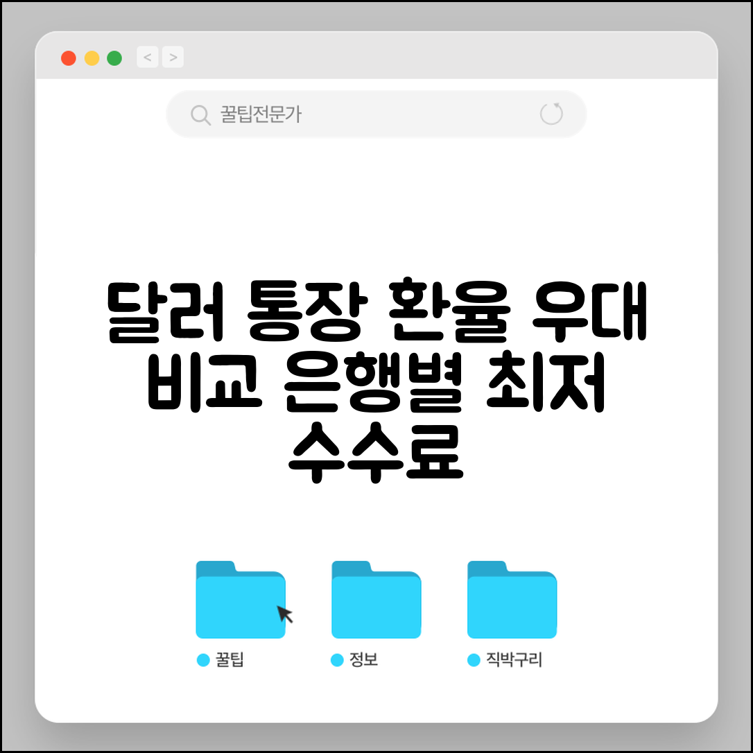 달러 통장 환율 우대 비교표 | 외화 예금 은행별 환율 수수료