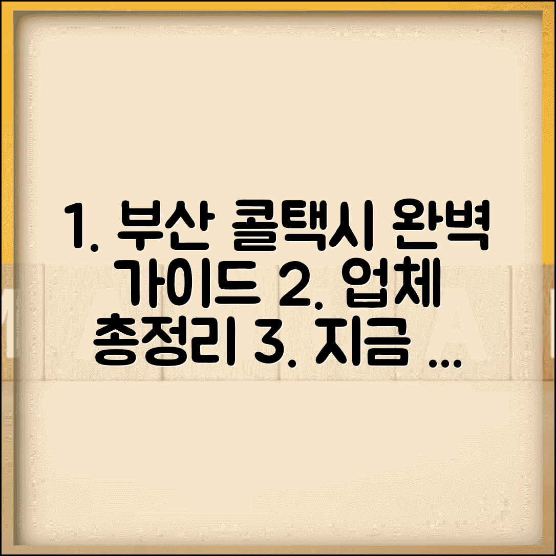 부산콜택시 이용법 | 부산시 콜택시 업체 전화번호 완벽모음