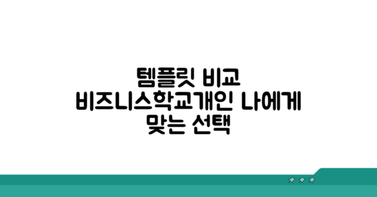 비즈니스/학교/개인용 템플릿 비교