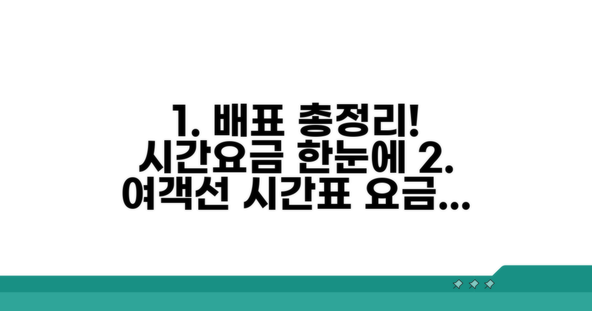여객선 시간표와 요금 총정리
