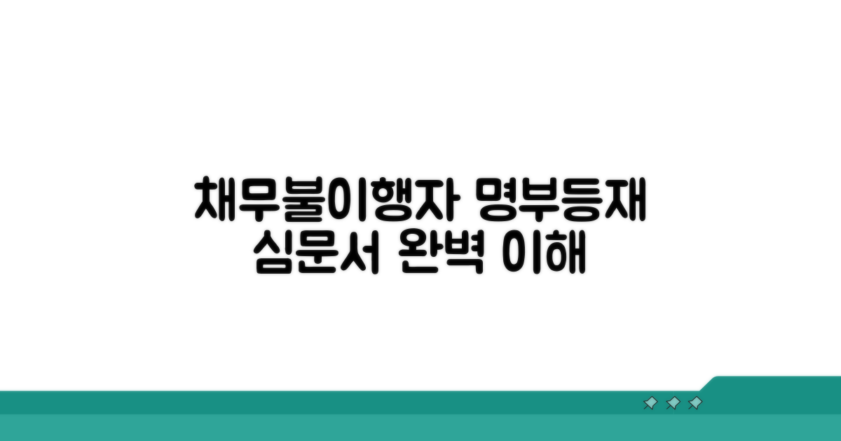 채무불이행자 명부등재 심문서 이해하기