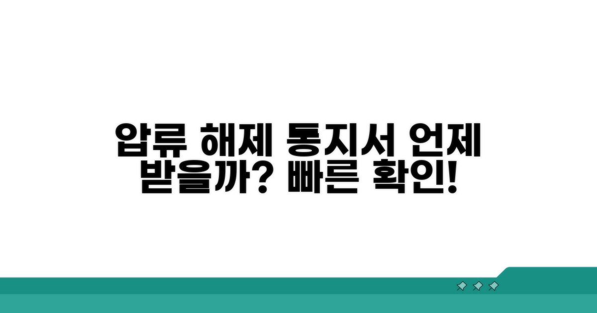 압류 해제 통지서, 언제 받을까?