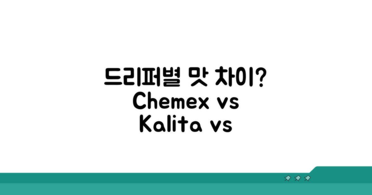 케멕스, 칼리타, V60 각 드리퍼 맛 차이