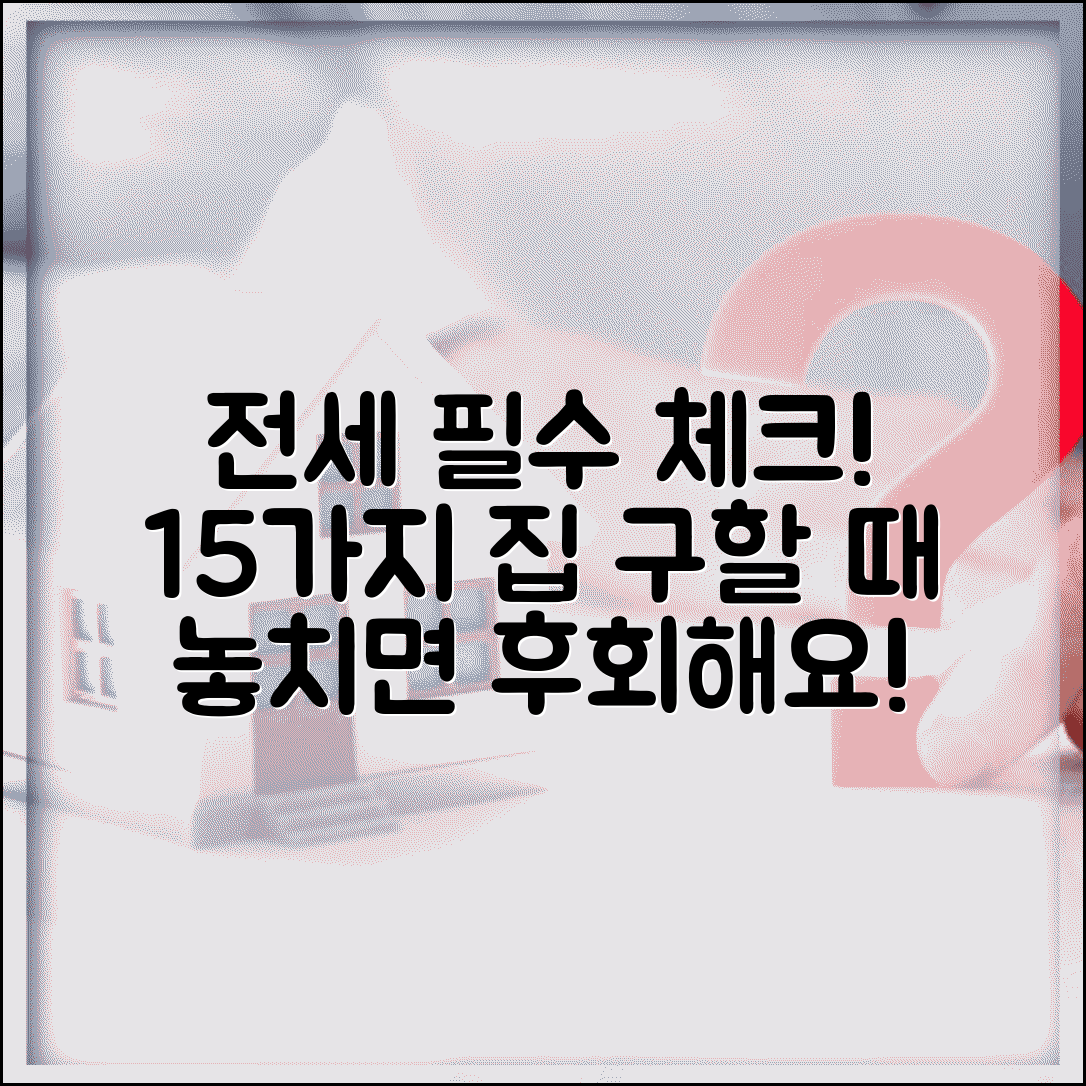 전세 집 구할 때 체크리스트 15가지 | 전세 매물 확인 사항 점검표