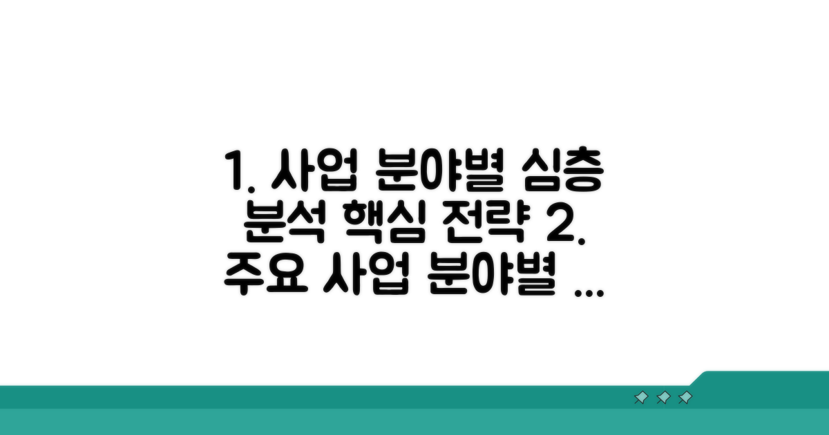 주요 사업 분야별 상세 분석