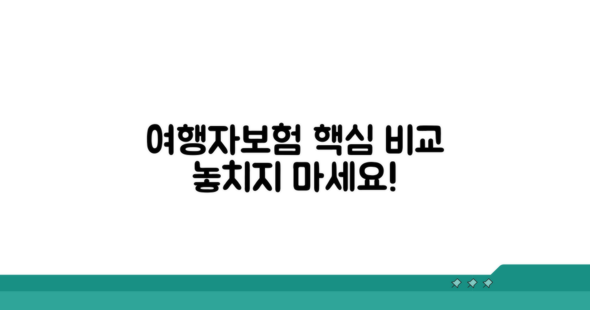 여행자보험 핵심 비교 가이드