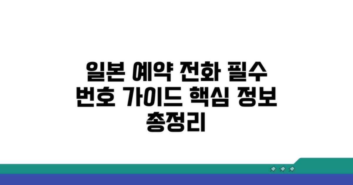 일본 예약 전화번호 핵심 가이드