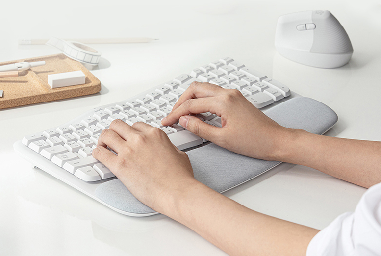 로지텍 WAVE KEYS & LIFT COMBO 키보드 + 마우스 세트, 920-013641, 그래파이트, 인체공학 상세 이미지 2