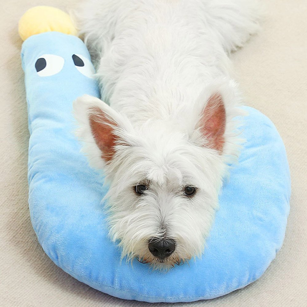 딩동펫 반려동물 물음표 코튼 애착인형 목베개, 블루, 1개 상세 이미지 1