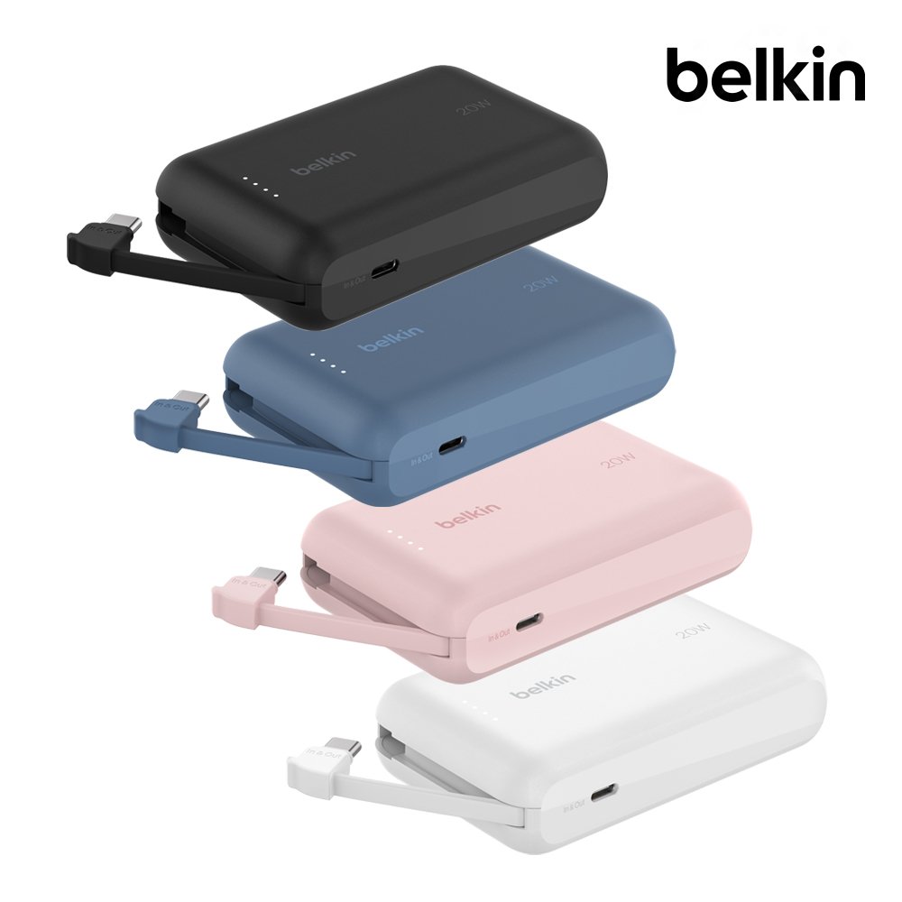 벨킨 C타입 케이블 일체형 20W 10000mAh 보조배터리 BPB021fq 갤럭시 S26 S25 아이폰17 16 기내반입 글로벌 안전인증 상세 이미지 1