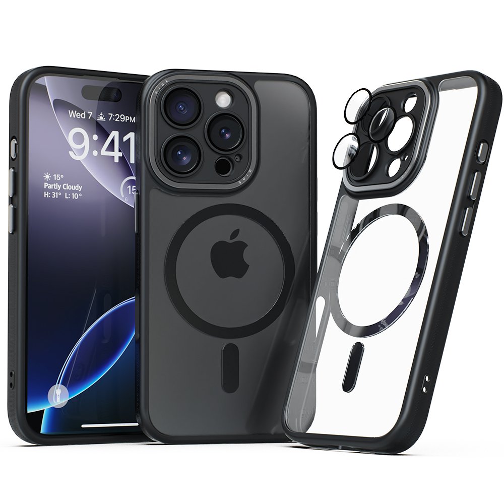 미아크 렌즈보호 풀커버 맥세이프 케이스 블랙, 아이폰16 프로 맥스 상세 이미지 1